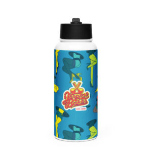 Stainless Steel Water Bottle with a Straw Lid – NY Drop 1 – Indica Style Graphic