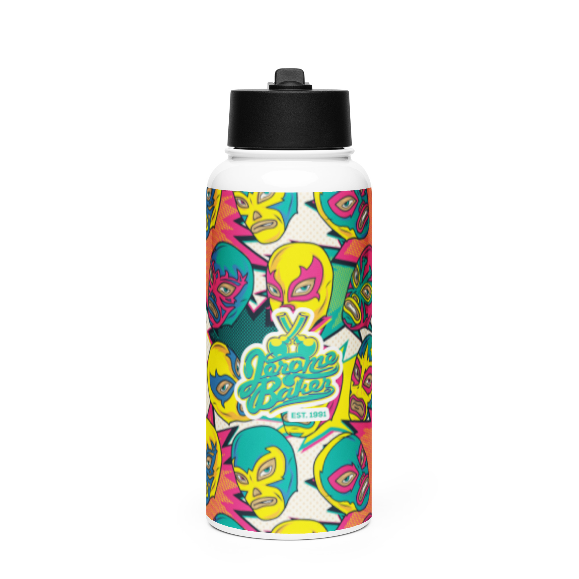 Stainless Steel Water Bottle with a Straw Lid – NY Drop 1 – Indica Style Graphic copy